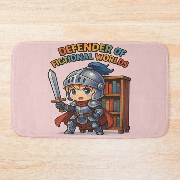 Item preview, Defender of Fictional Worlds Cute Fantasy Knight Book Lover Design designed and sold by BookedAndDesign.