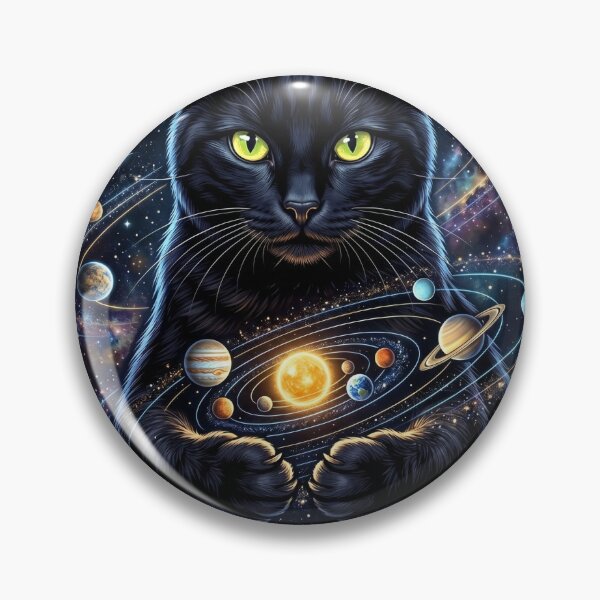 Item preview, Black Cat Protecting Tiny Solar System Space T-Shirt designed and sold by MERAKISL.