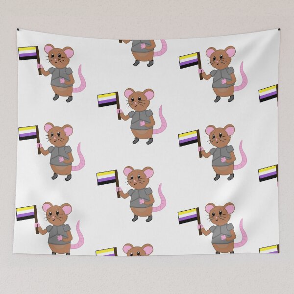 Item preview, Sir Wombleton With Non-Binary Pride Flag designed and sold by ChloeCosDesigns.
