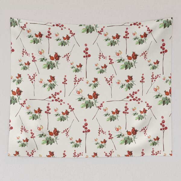 Item preview, Watercolor Wild Berry Pattern | Red Cream Cottagecore Seamless Botanical designed and sold by Dino-Lune.