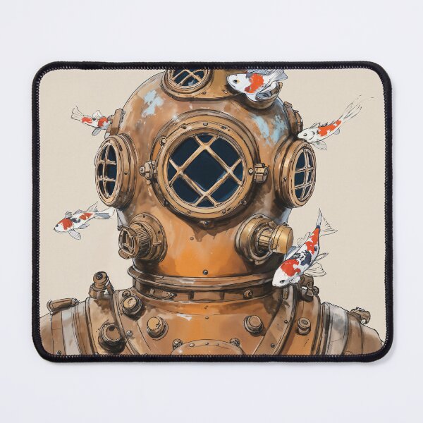 Item preview, Vintage Deep Sea Diver with Koi Fish designed and sold by ModriArt.