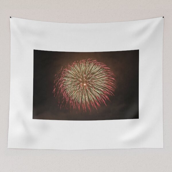 Item preview, Fireworks Burst Over Dark Sky, Long Exposure Celebration Night Display designed and sold by Nmallia.