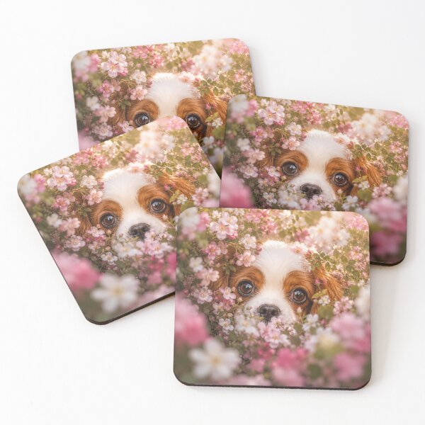 Item preview, Flower Garden Peek Cavalier King Charles Spaniel designed and sold by ManJiangHong.