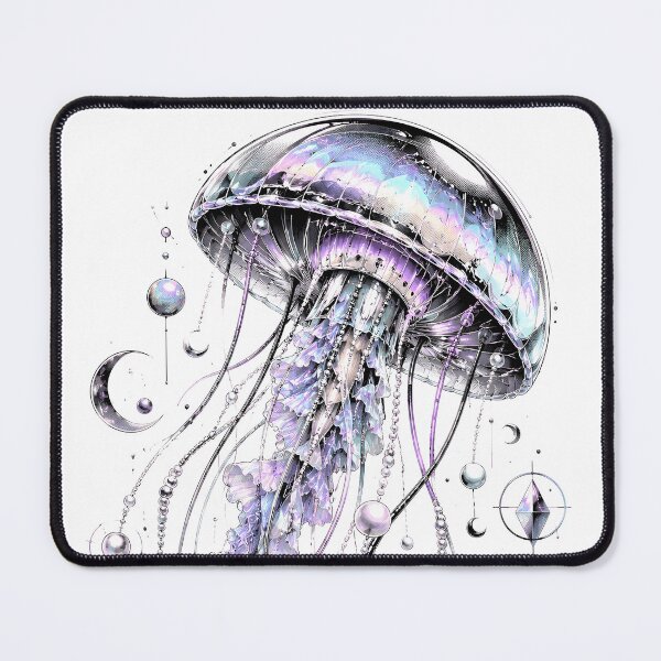 Item preview, Crystal Jellyfish Celestial Ocean Fantasy Graphic designed and sold by Craft Design Alchemy.