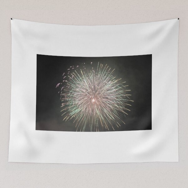 Item preview, Fireworks Burst Over Dark Sky, Long Exposure Celebration Night Display designed and sold by Nmallia.