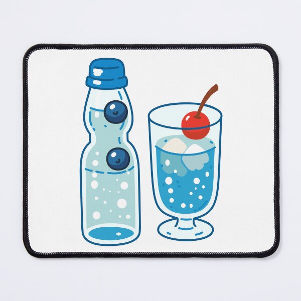Item preview, Japanese Soda Bottle with Ice Glass and Cherry Illustration designed and sold by Anne97s.