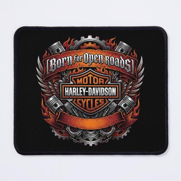 Item preview, Harley Davidson Born For Open Roads Retro Motorcycle Rider Design designed and sold by enzoade.