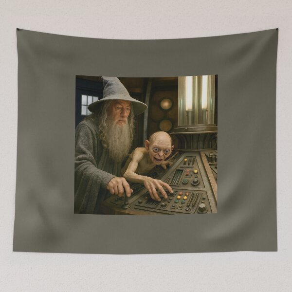 Item preview, Gandalf and Gollum controlling the TARDIS  designed and sold by WiseBow.