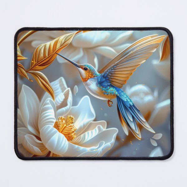 Item preview, Golden Blue Hummingbird Botanical Art designed and sold by MargaretWiktor.