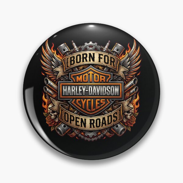 Item preview, Harley Davidson Born For Open Roads Vintage Biker Graphic designed and sold by enzoade.