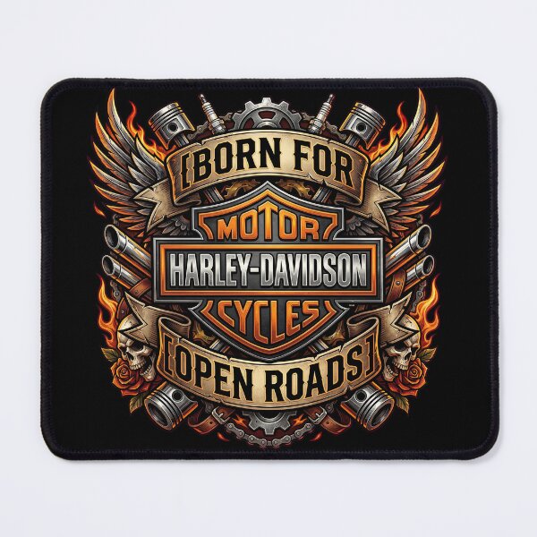 Item preview, Harley Davidson Born For Open Roads Vintage Biker Graphic designed and sold by enzoade.