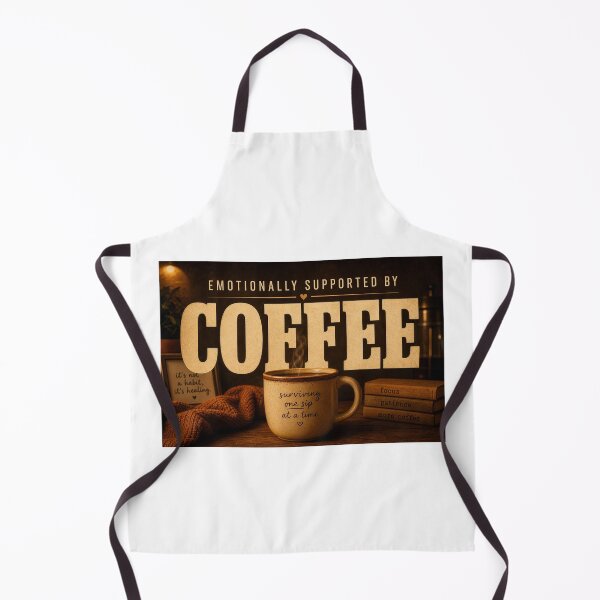 Item preview, Emotionally Supported by Coffee Funny Relatable Typography Tee Sticker Coffee Lover Gift designed and sold by sharifex.