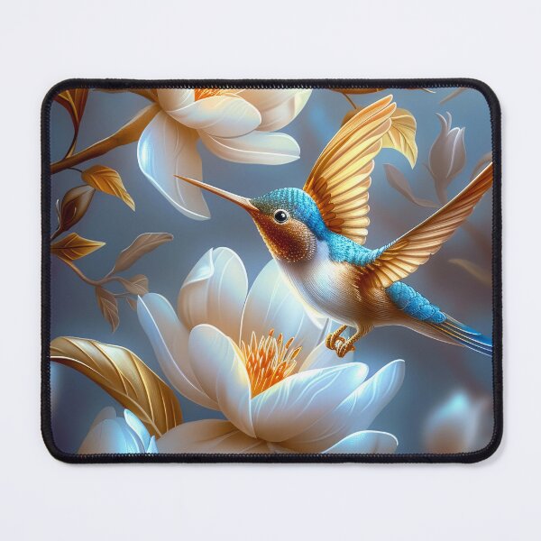 Item preview, Golden Blue Hummingbird Botanical Art designed and sold by MargaretWiktor.