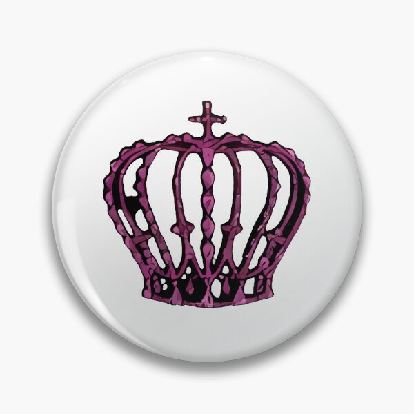 Item preview, Pink crown and black cross sticker illustration for Y2K grunge aesthetic girl power coquette gothic punk designed and sold by littleluckystuf.