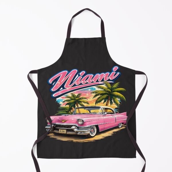 Item preview, Miami Sunset Cadillac – Retro Pink Classic Car & Palm Trees Vintage Design designed and sold by Les-Ink-Studio.