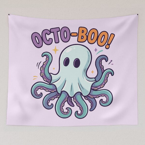 Item preview, Cute Octo-Boo Octopus Ghost Halloween designed and sold by Amir Faysal.