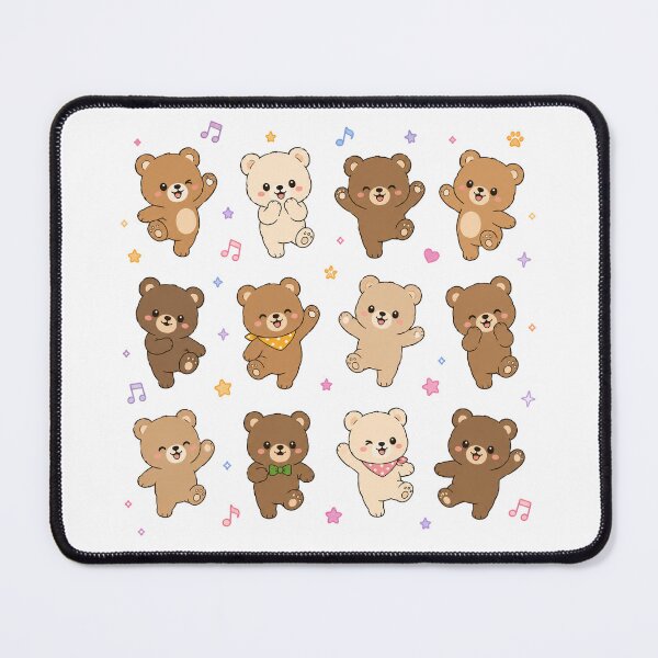 Item preview, Cute Dancing Bears Kawaii Chibi Teddy Bear Pattern designed and sold by Seculinator.