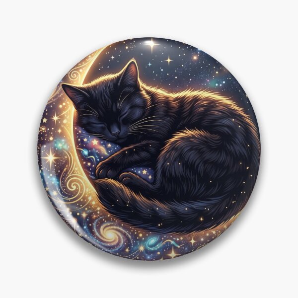 Item preview, Sleeping Black Cat Inside Crescent Moon Nest T-Shirt designed and sold by MERAKISL.