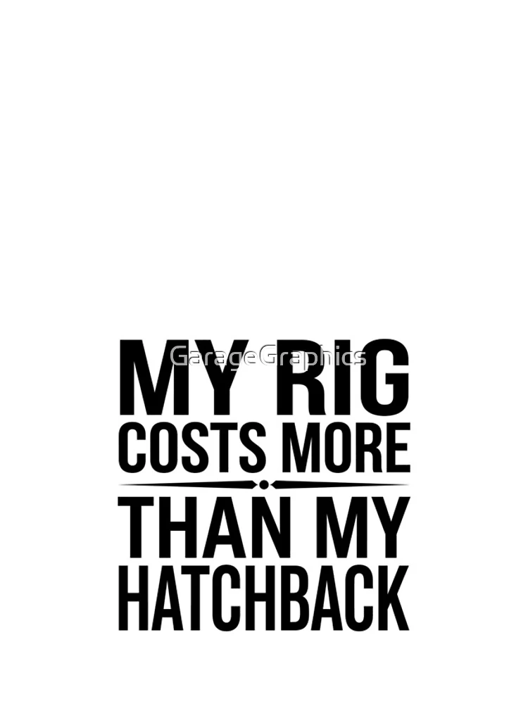 Thumbnail 4 of 4, iPhone Case, Hatchback Vs Sim Rig Budget - Sim Racing Humor designed and sold by GarageGraphics.