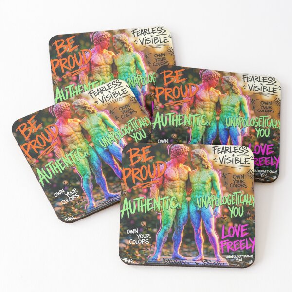 Item preview, Rainbow Marble Statues – Pride Month LGBTQ+ Art Print queer designed and sold by DEVLUSH.