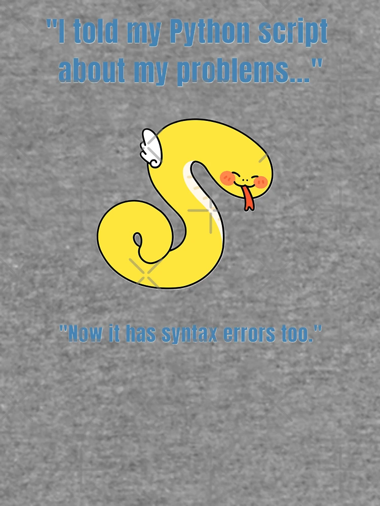 Thumbnail 6 von 6, Leichter Pullover, Lustiger Python-Skript-Syntaxfehler – Programmierhumor designt und verkauft von sam0471.