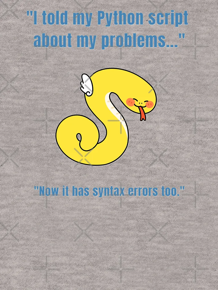 Thumbnail 6 of 6, Lightweight Hoodie, Funny Python Script Syntax Error Coding Humor designed and sold by sam0471.