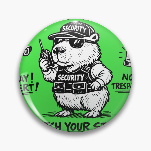 Item preview, Capybara Security Guard – Funny Capybara Security Officer Cartoon designed and sold by mikemuchu.