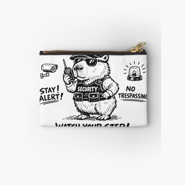 Item preview, Capybara Security Guard – Funny Capybara Security Officer Cartoon designed and sold by mikemuchu.