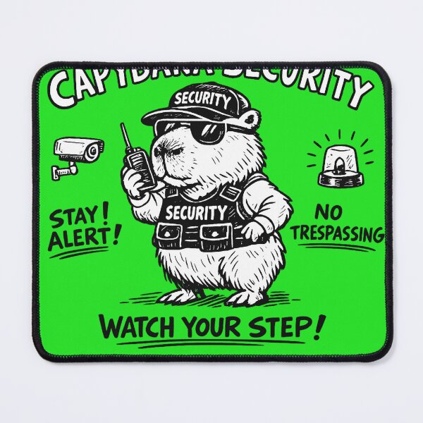 Item preview, Capybara Security Guard – Funny Capybara Security Officer Cartoon designed and sold by mikemuchu.