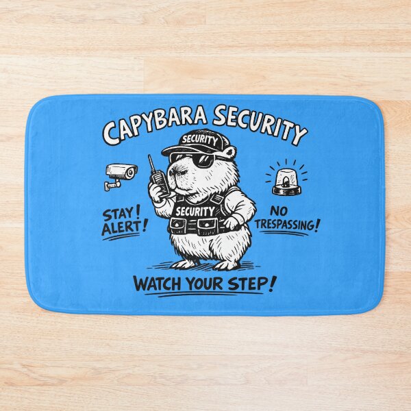 Item preview, Capybara Security Guard – Funny Capybara Security Officer Cartoon designed and sold by mikemuchu.