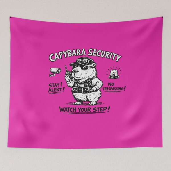 Item preview, Capybara Security Guard – Funny Capybara Security Officer Cartoon designed and sold by mikemuchu.