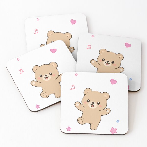 Item preview, Cute Waving Teddy Bear Kawaii Chibi Happy Animal designed and sold by Seculinator.