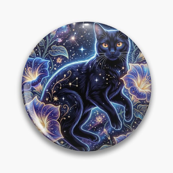 Item preview, Black Cat Floating Among Giant Moonflowers Fantasy T-Shirt designed and sold by MERAKISL.