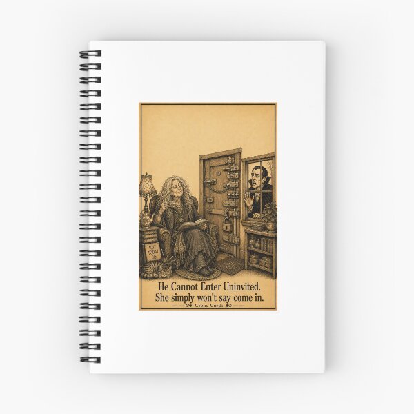 Item preview, Crone Cards — He Cannot Enter Uninvited. She Simply Won't Say Come In designed and sold by Kay Mhor Studio.