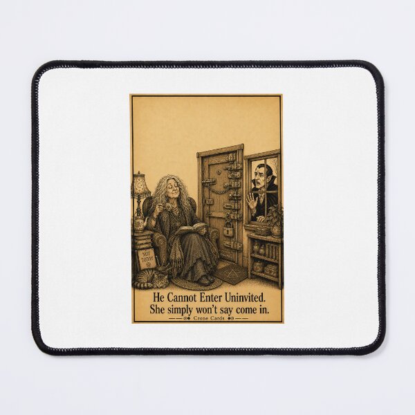 Item preview, Crone Cards — He Cannot Enter Uninvited. She Simply Won't Say Come In designed and sold by Kay Mhor Studio.