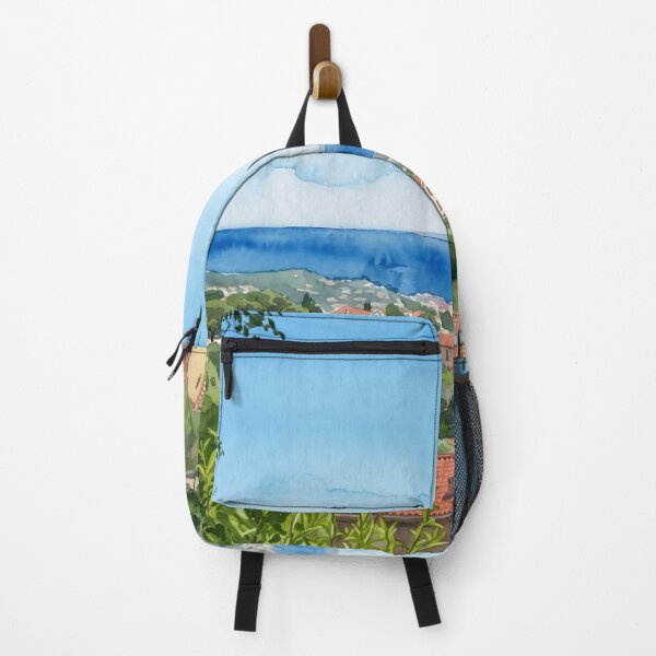 Item preview, Var Coastal Village Panorama in Watercolor Style — Digital Art Transformation from Real Photography by M.A.L.K designed and sold by M.ALK.Watercolor.