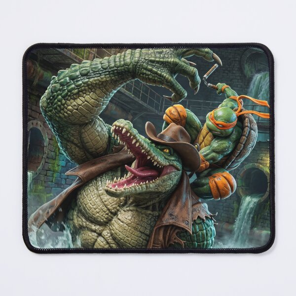 Item preview, Ninja Turtles Mikey vs Leatherhead designed and sold by Neon Jungle.