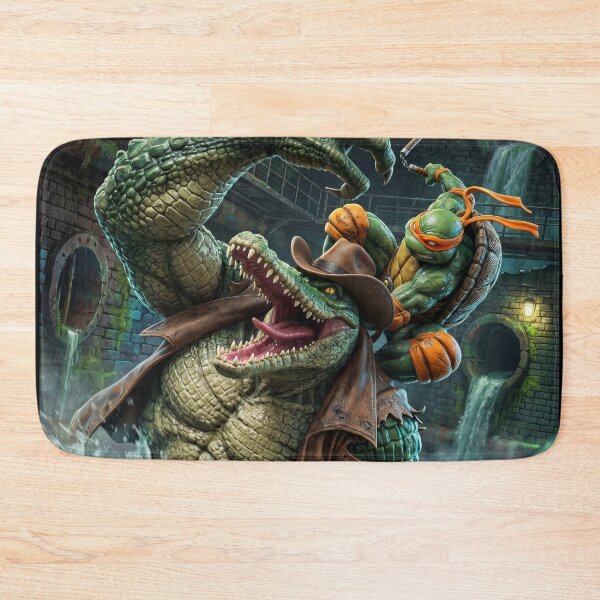 Item preview, Ninja Turtles Mikey vs Leatherhead designed and sold by Neon Jungle.