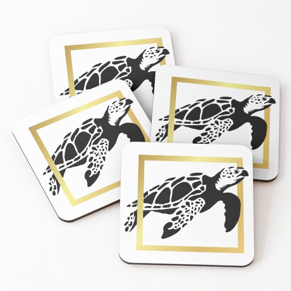 Item preview, Majestic Seaturtle in Golden Frame - Minimalist Cat Art designed and sold by I.C. Vision Designs.