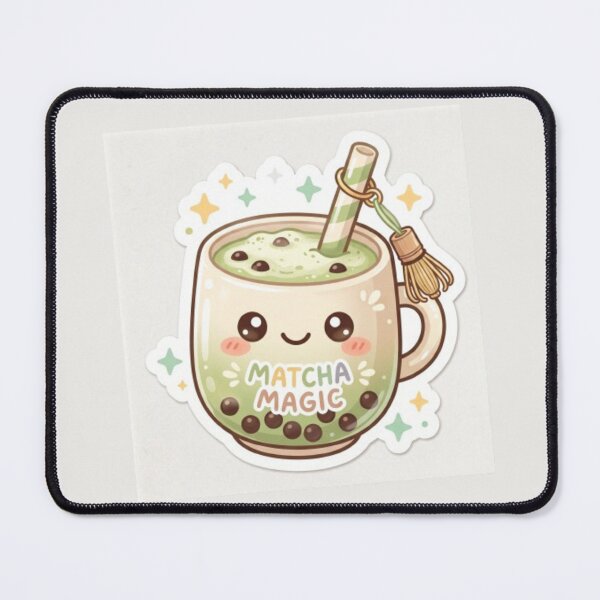 Item preview, Cute Matcha Latte Sticker | Kawaii Matcha Drink with Bamboo Whisk Charm & Sparkles designed and sold by DmaarGroup.