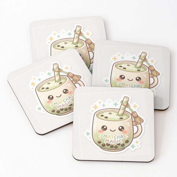 Item preview, Cute Matcha Latte Sticker | Kawaii Matcha Drink with Bamboo Whisk Charm & Sparkles designed and sold by DmaarGroup.