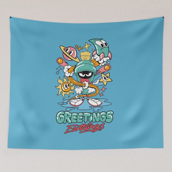 Item preview, Greetings Earthlings Retro Space Alien Cartoon designed and sold by by2pals.
