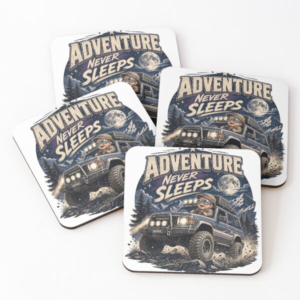 Item preview, Adventure Never Sleeps Retro Nissan Patrol Offroad 4x4 designed and sold by Luminous Trails.