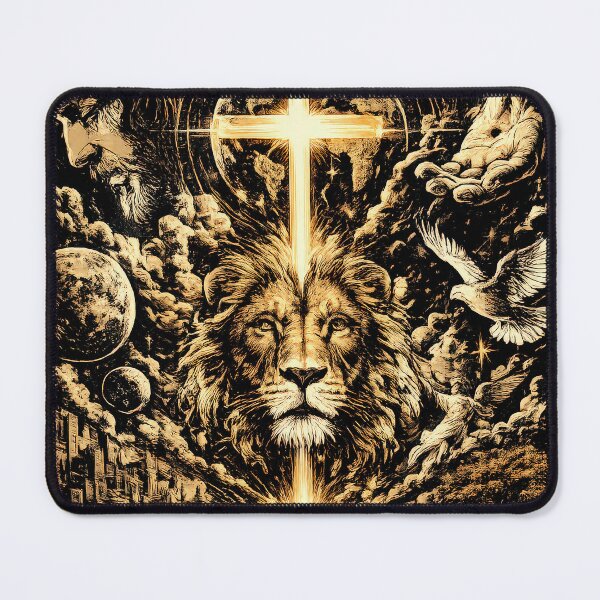 Item preview, Jesus Lion of Judah Cross Christian Artwork designed and sold by TheLampClothing.