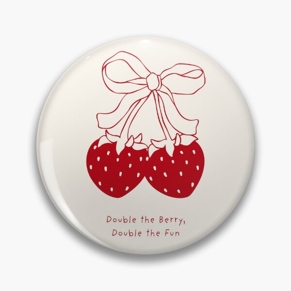 Item preview, Double the Berry Double the Fun Food Quote Feminine Design, Art for Foodies designed and sold by SpringTeaDesigns.
