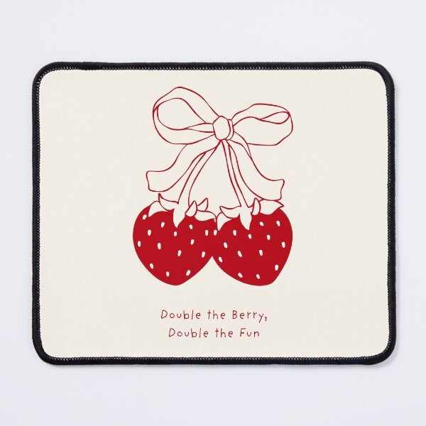 Item preview, Double the Berry Double the Fun Food Quote Feminine Design, Art for Foodies designed and sold by SpringTeaDesigns.