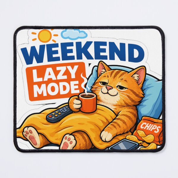 Item preview, Weekend Lazy Mode Cat | Funny Lazy Cat Coffee Meme Design designed and sold by Dada-arts.