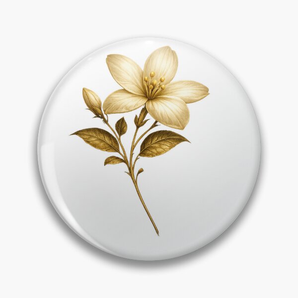 Item preview, Vintage Golden Jasmine Flower – Elegant Botanical Floral Illustration designed and sold by Joyfulfabric.
