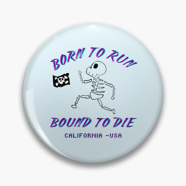 Item preview, Born To Run Bound To Die Retro Glitch Skull California designed and sold by creativerooney.