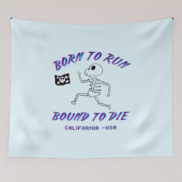 Item preview, Born To Run Bound To Die Retro Glitch Skull California designed and sold by creativerooney.
